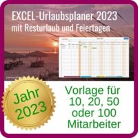 Excel-Urlaubsplaner 2023 - Vorlage [Digital]